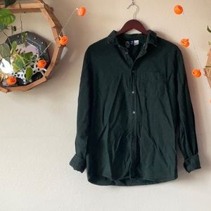 Green Button Down